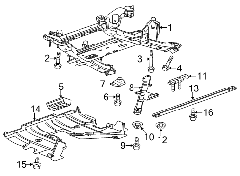 2016 Cadillac CTS Suspension Mounting - Front Diagonal Brace Diagram for 23115751
