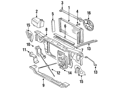 1986 Oldsmobile Cutlass Ciera Radiator & Components, Cooling Fan Relay Asm-Engine Coolant Fan Diagram for 25526984