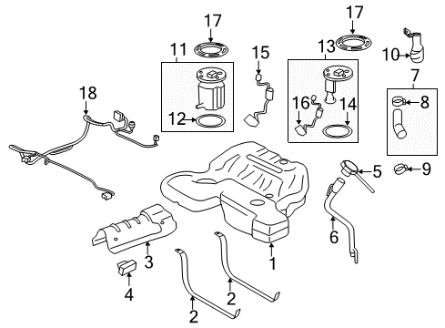 2015 Cadillac CTS Fuel Supply Control Module Diagram for 23199154