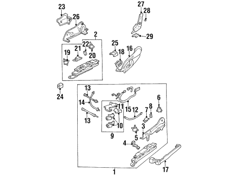 1995 Chevrolet Monte Carlo Tracks & Components Motor, Driver Seat Adjuster Actuator Diagram for 22138358