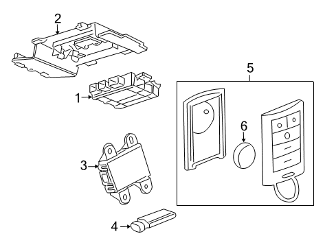 2013 Cadillac CTS Keyless Entry Components Receiver Diagram for 20803737