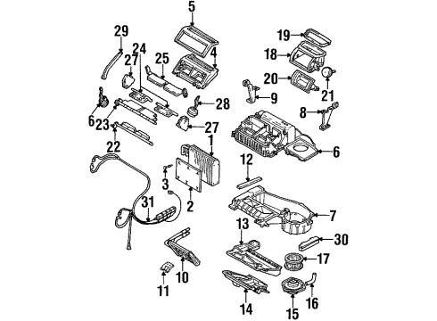 1997 Pontiac Grand Prix A/C Evaporator & Heater Components Motor Asm, Blower (W/ Impeller) Diagram for 19131212