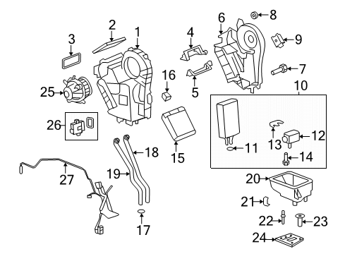 2020 Buick Enclave Auxiliary Heater & A/C Lower Seal Diagram for 22816194