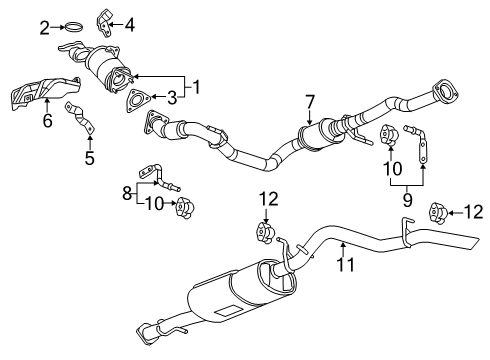 2016 GMC Canyon Exhaust Components Catalytic Converter Diagram for 23235691