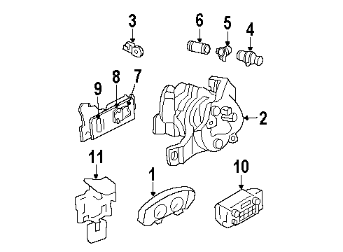 1999 Oldsmobile Intrigue Trunk Instrument Cluster Assemblly Diagram for 9364553