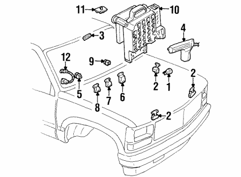 1990 Chevrolet C3500 Blower Motor & Fan Resistor Diagram for 500890