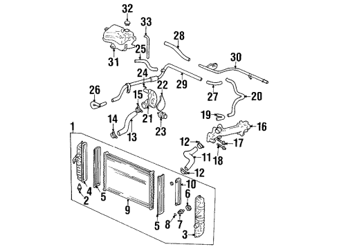 2002 Oldsmobile Aurora Radiator & Components Housing Asm, Engine Coolant Thermostat Diagram for 12570247