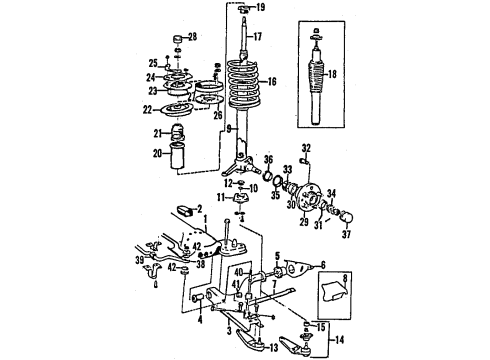 1986 Volvo 245 Front Suspension Components, Lower Control Arm, Stabilizer Bar Joint Kit Diagram for 274119