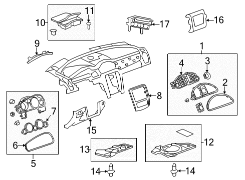 2016 Buick Enclave Cluster & Switches, Instrument Panel Lower Insulator Diagram for 23407705