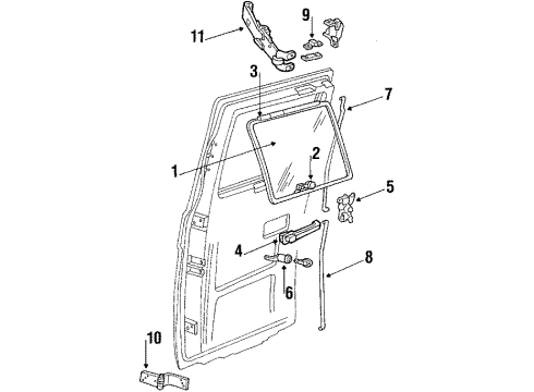 1987 GMC P2500 Back Door - Glass & Hardware Rear Door Lock Assembly *Paint To Mat Diagram for 474889