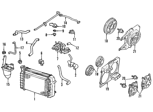 1996 Pontiac Firebird Cooling System, Radiator, Water Pump, Cooling Fan Fan Motor Diagram for 22104439