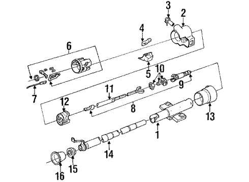 1993 Pontiac Trans Sport Steering Column, Steering Wheel Steering Wheel Diagram for 17988172