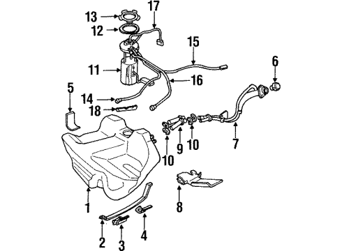 1999 Cadillac DeVille Fuel System Components Sending Unit Seal Diagram for 25167743