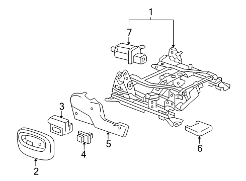 2007 Saab 9-7x Power Seats Upper Cover Diagram for 19121434