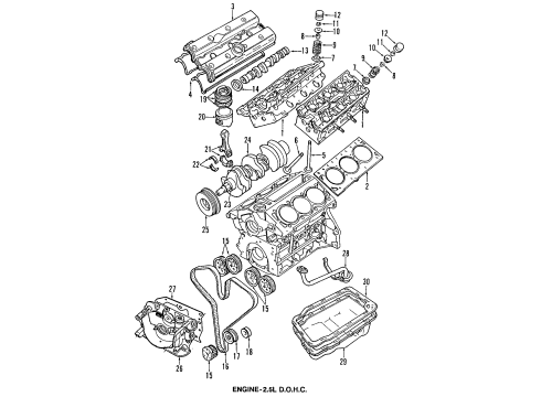 1997 Saab 900 Engine Parts, Mounts, Cylinder Head & Valves, Camshaft & Timing, Oil Cooler, Oil Pan, Oil Pump, Balance Shafts, Crankshaft & Bearings, Pistons, Rings & Bearings Engine Crankshaft Diagram for 90444055