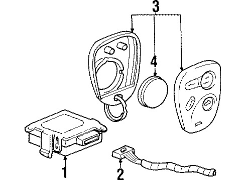 2003 Pontiac Grand Prix Keyless Entry Components Connector Diagram for 12102485