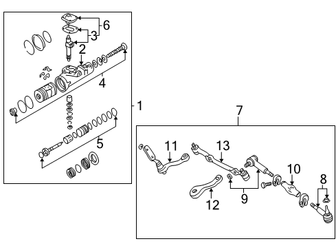 1995 GMC Jimmy P/S Pump & Hoses, Steering Gear & Linkage Arm Kit, Pitman Diagram for 26041014