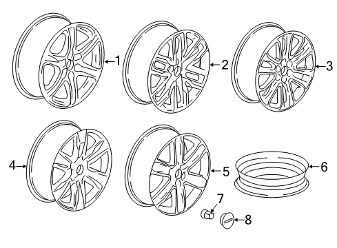 2019 GMC Acadia Wheels Wheel, Alloy Diagram for 84126416
