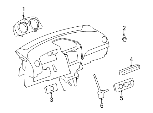 2009 Saturn Vue Switches Cluster Assembly Diagram for 25996682
