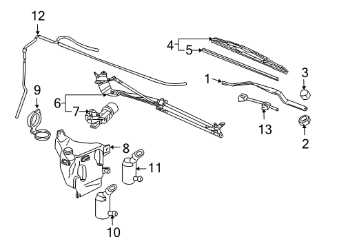 2006 Saturn Relay Wiper & Washer Components Blade Asm-Rear Window Wiper Diagram for 15192147