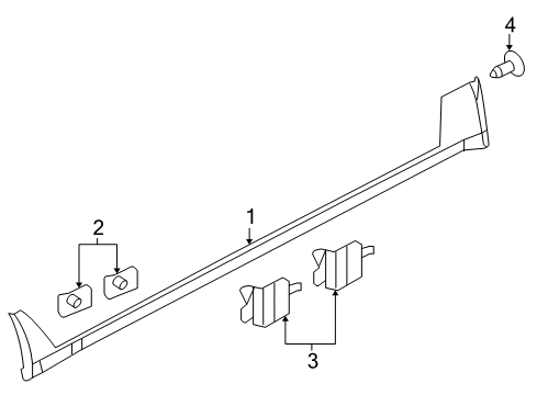 2007 Saturn Relay Exterior Trim - Pillars, Rocker & Floor Rocker Molding Retainer Diagram for 15282120