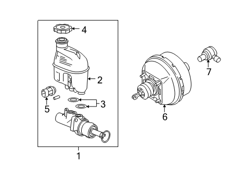 2007 Saturn Aura Hydraulic System Booster Asm, Power Brake (Remanufacture) Diagram for 19208178