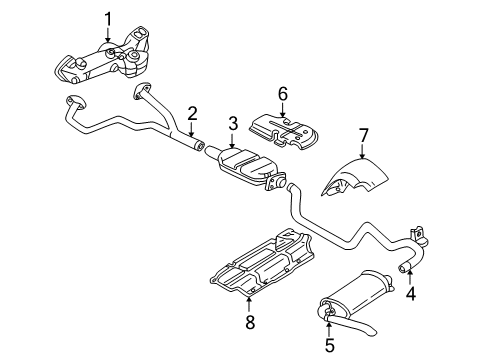 1995 Chevrolet Camaro Exhaust Components Oxidation Catalytic Converter Assembly (W/ Exhaust Pipe) Diagram for 12555496