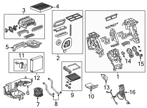 2019 Buick Envision A/C & Heater Control Units Heater Core Diagram for 23176934