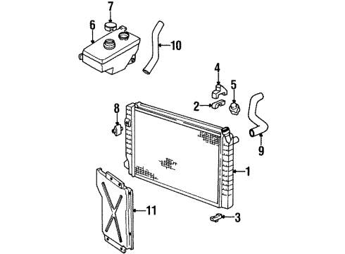 1988 Chevrolet Corsica Radiator & Components Cap Asm-Coolant Recovery Reservoir Diagram for 14103522