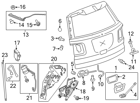 2017 GMC Acadia Limited Lift Gate - Lock & Hardware Handle, Outside Diagram for 20880122