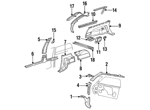 1988 Oldsmobile Cutlass Cruiser Interior Trim Hook-Coat *Neutral)(Pai Diagram for 10249222