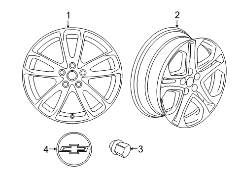 2016 Chevrolet SS Wheels Wheel, Alloy Diagram for 92279055