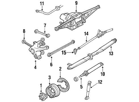 1986 Chevrolet Corvette Rear Suspension Components, Lower Control Arm, Upper Control Arm, Stabilizer Bar Link Asm-Rear Stabilizer Shaft Diagram for 10052272