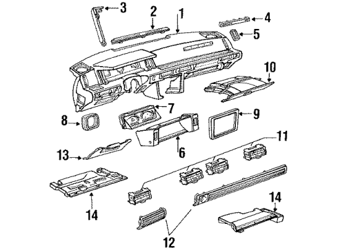 1989 Chevrolet Corsica Instrument Panel Switch Asm-Windshield Wiper & Windshield Washer Diagram for 10076708