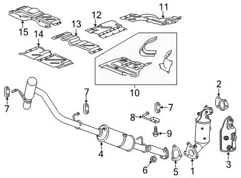 2019 Chevrolet Express 2500 Diesel Aftertreatment System Muffler W/Tailpipe Gasket Diagram for 55597347
