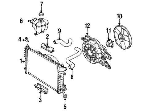 1995 Saturn SL Radiator & Components Reservoir Cap Diagram for 10244485