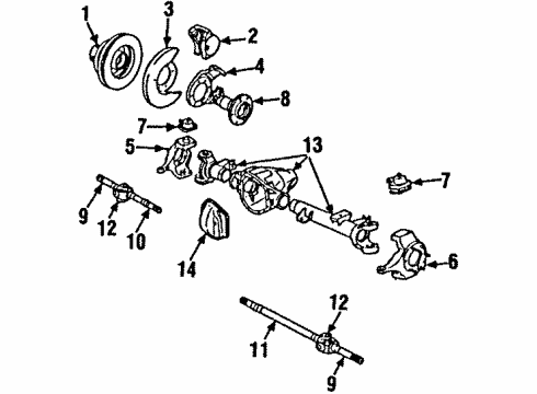 1986 GMC K3500 Front Brakes Insulator, Front Stabilizer Shaft Diagram for 14015724