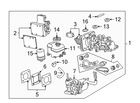 2010 Hummer H3T Dash Panel Components Grommet, Brake Master Cylinder Reservoir Diagram for 10386664
