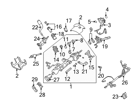 2013 Chevrolet Tahoe Steering Column, Steering Wheel & Trim, Shroud, Switches & Levers Upper Shroud Diagram for 15775830