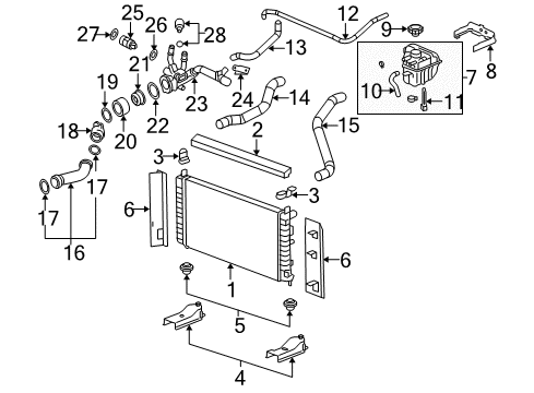 2004 Chevrolet Malibu Powertrain Control Radiator Lower Bracket Diagram for 22660577
