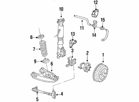 1990 Pontiac Bonneville Rear Suspension Components, Lower Control Arm, Ride Control, Stabilizer Bar Knuckle-Rear Suspension (Machined) Diagram for 25620438