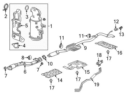 2018 GMC Terrain Diesel Aftertreatment System Front Pipe Insulator Diagram for 25980549