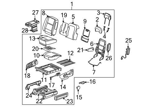 2006 Buick Terraza Front Seat Components Cushion Frame Diagram for 88957974