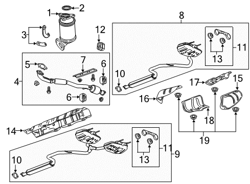 2015 Chevrolet Impala Exhaust Components Catalytic Converter Diagram for 12656264