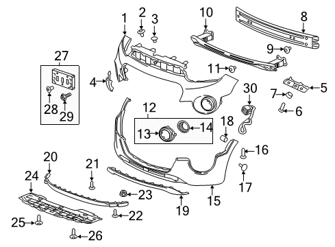 2022 Chevrolet Spark Bumper & Components - Front Bracket Bolt Diagram for 11519387