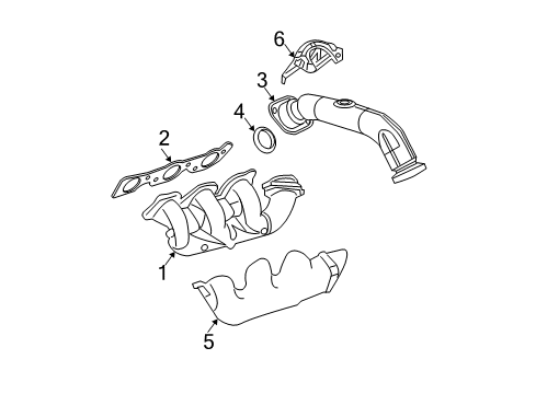 2005 Pontiac Grand Prix Exhaust Manifold Engine Exhaust Manifold Assembly Diagram for 12575855