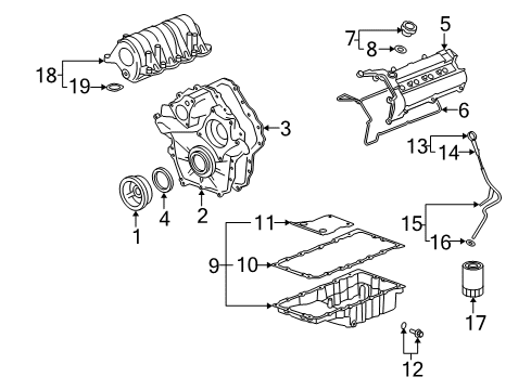 2009 Cadillac XLR Intake Manifold Intake Manifold Seal Diagram for 12588809