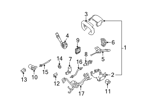 2010 Cadillac STS Shroud, Switches & Levers Cover Kit, Steering Column Trim Diagram for 19167856