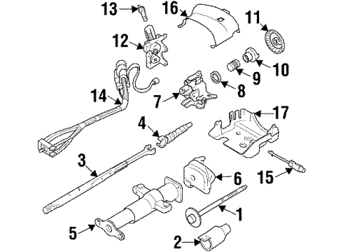 1996 Chevrolet K1500 Suburban Steering Column, Steering Wheel & Trim Intermed Shaft Diagram for 26033171