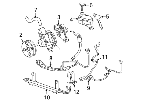 2006 Cadillac STS P/S Pump & Hoses, Steering Gear & Linkage Power Steering Cooler Diagram for 15236157